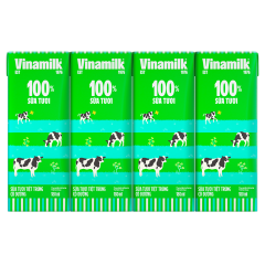 Lốc 4 sữa Vinamilk 100% có đường 180ml chính hãng | Siêu Thị GO!– Thực phẩm giá tốt