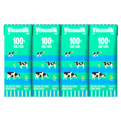 Lốc 4 sữa Vinamilk 100% không đường 180ml chính hãng | Siêu Thị GO!– Thực phẩm giá tốt