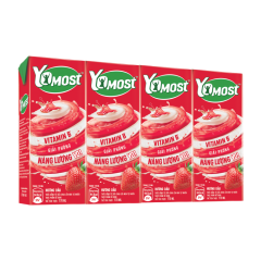 Lô 4 sữa chua uống Yomost hương dâu hộp 170ml chính hãng | Siêu Thị GO!– Thực phẩm giá tốt