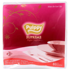 Khăn giấy ăn Pulppy Superme 80 tờ 30 x 30cm chính hãng