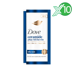 Lô 10 Gói Dầu gội Dove phục hồi tóc hư tổn 6g chính hãng