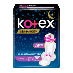 Băng vệ sinh Kotex siêu ban đêm 28cm 4 miếng chính hãng