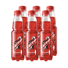 Lô 6 chai Nước tăng lực Sting dâu tây đỏ 330ml chính hãng