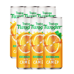 Lốc 6 Nước ép Twister Cam lon 320ml chính hãng