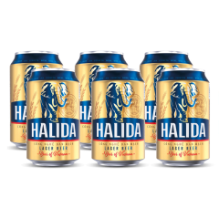 Lô 6 bia Halida lon 330ml chính hãng