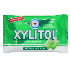 Kẹo gum không đường Lotte Xylitol hương bạc hà vỉ 11.6g chính hãng