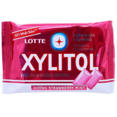 Kẹo gum không đường Lotte Xylitol hương blueberry mint vỉ 11.6g chính hãng