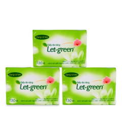 Lô 3 khăn giấy đa năng Let-green nhỏ 130 tờ chính hãng