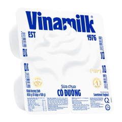 Lô 4 Sữa chua Vinamilk có đường 100g chính hãng | Siêu Thị GO!– Thực phẩm giá tốt