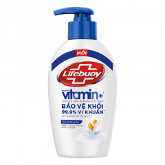 Nước rửa tay Lifebuoy Vitamin sữa dưỡng ẩm chai 180g chính hãng