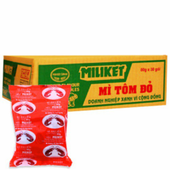 Thùng 30 mì tôm sa tế Miliket 80g chính hãng | Siêu Thị GO!– Thực phẩm giá tốt
