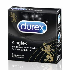 Hộp 3 bao bao cao su Durex Kingtex chính hãng