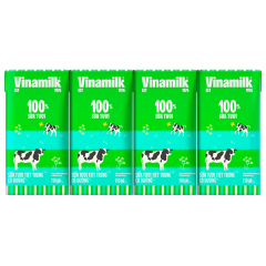 Lốc 4 sữa Vinamilk 100% có đường 110ml chính hãng | Siêu Thị GO!– Thực phẩm giá tốt