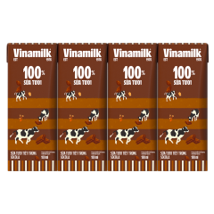 Lốc 4 sữa Vinamilk 100% socola 180ml chính hãng | Siêu Thị GO!– Thực phẩm giá tốt