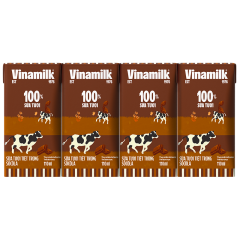 Lốc 4 sữa Vinamilk 100% socola 110ml chính hãng | Siêu Thị GO!– Thực phẩm giá tốt