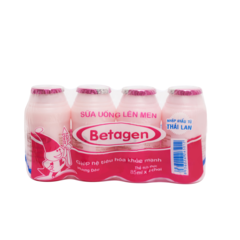 Lốc 4 hộp sữa chua men sống Betagen dâu 85ml chính hãng | Siêu Thị GO!– Thực phẩm giá tốt