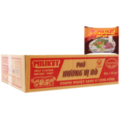 Thùng 30 Phở bò ăn liền Miliket gói 60g chính hãng
