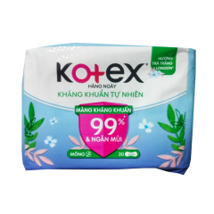 Băng vệ sinh Kotex hàng ngày kháng khuẩn mỏng 20 miếng chính hãng