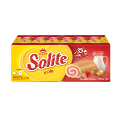 Bánh Solite cuộn kem vị dâu 324g chính hãng