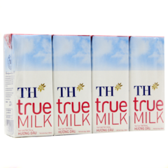 Lô 4 hộp sữa TH true Milk hương dâu 180ml chính hãng | Siêu Thị GO!– Thực phẩm giá tốt