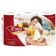 Giấy vệ sinh Emos Premium 3 lớp 6 cuộn chính hãng