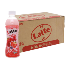 Thùng 24 nước trái cây Kirin Latte hương dâu sữa 440ml chính hãng