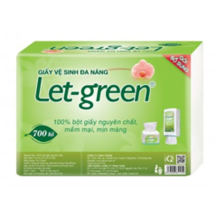Khăn giấy đa năng Let-green gói bổ sung 700 tờ chính hãng