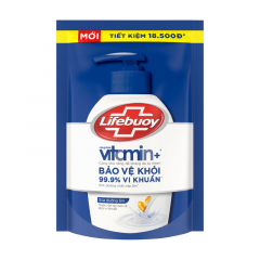 Nước rửa tay Lifebuoy Vitamin sữa dưỡng ẩm túi 400g chính hãng
