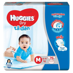 Tã giấy Huggies Dry Super Jumpo M76 chính hãng