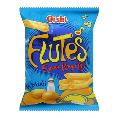 Snack Oishi khoai tây Flute muối 32g chính hãng