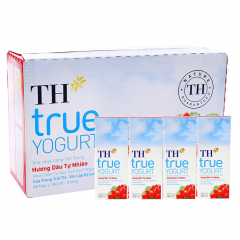 Thùng 12 lốc sữa chua uống TH true Yogurt hương dâu 180ml x 4 chính hãng | Siêu Thị GO!– Thực phẩm giá tốt