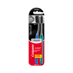 Lô 2 bàn chải đánh răng Colgate Slimsoft Charcoal chính hãng