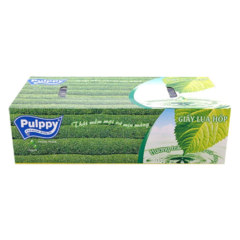 Khăn giấy Pulppy hương trà hộp 100 tờ chính hãng