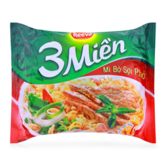 Mì bò sợi khô phở 3 Miền Reeva 65g chính hãng