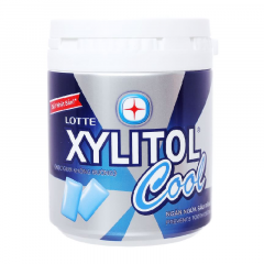 Kẹo gum không đường Lotte Xylitol hương coolmint hũ 130.5g chính hãng