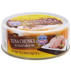 Cá ngừ xắt khúc ngâm dầu Sea Crown 140g chính hãng