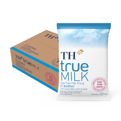 Thùng 48 sữa bịch TH true Milk ít đường 220ml chính hãng | Siêu Thị GO!– Thực phẩm giá tốt