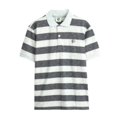 Áo sọc Polo nam ngắn tay màu trắng xám size L chính hãng