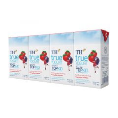 Lô 4 hộp sữa chua TH Topkid hương dâu 110ml chính hãng | Siêu Thị GO!– Thực phẩm giá tốt