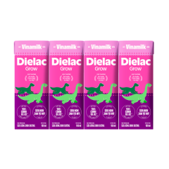 Lô 4 sữa uống dinh dưỡng Vinamilk Dielac Grow hộp 180ml chính hãng