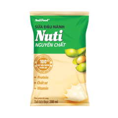Sữa đậu nành Nuti nguyên chất bịch 200ml chính hãng | Siêu Thị GO!– Thực phẩm giá tốt