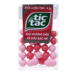 Kẹo Tictac hương dâu và dâu bạc hà 14.5g chính hãng