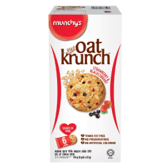Bánh oat Krunch dâu Tây & lý đen hộp giấy 156g chính hãng