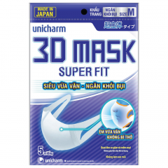 Khẩu trang Unicharm 3D Mask ngăn khói bụi gói 5 miếng chính hãng