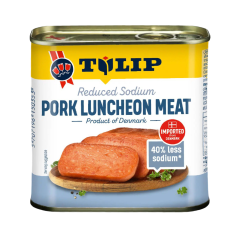 Thịt hộp Tulip 40% less sodium 340g chính hãng