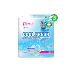 Lô 3 Băng vệ sinh Diana Sensi Cool Fresh 23cm 8 miếng chính hãng