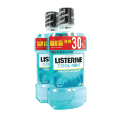 Lô 2 Nước súc miệng Listerine Cool Mint 750ml chính hãng
