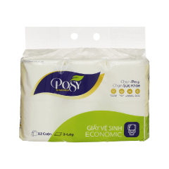 Giấy vệ sinh Posy Economic 2 lớp 12 cuộn/túi chính hãng