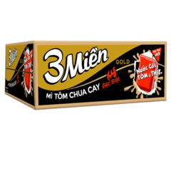 Thùng 30 mì 3 Miền Gold tôm chua cay đặc biệt gói 75g chính hãng | Siêu Thị GO!– Thực phẩm giá tốt