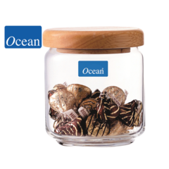 Hũ thủy tinh Ocean nắp gỗ 500ml chính hãng